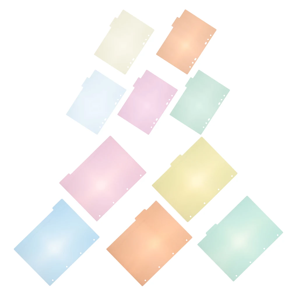 

1 set Binder Dividers Page Separators Plastic Index Boards Notebook Tabs Pastel Color Loose Leaf Notebooks Universal Decorative