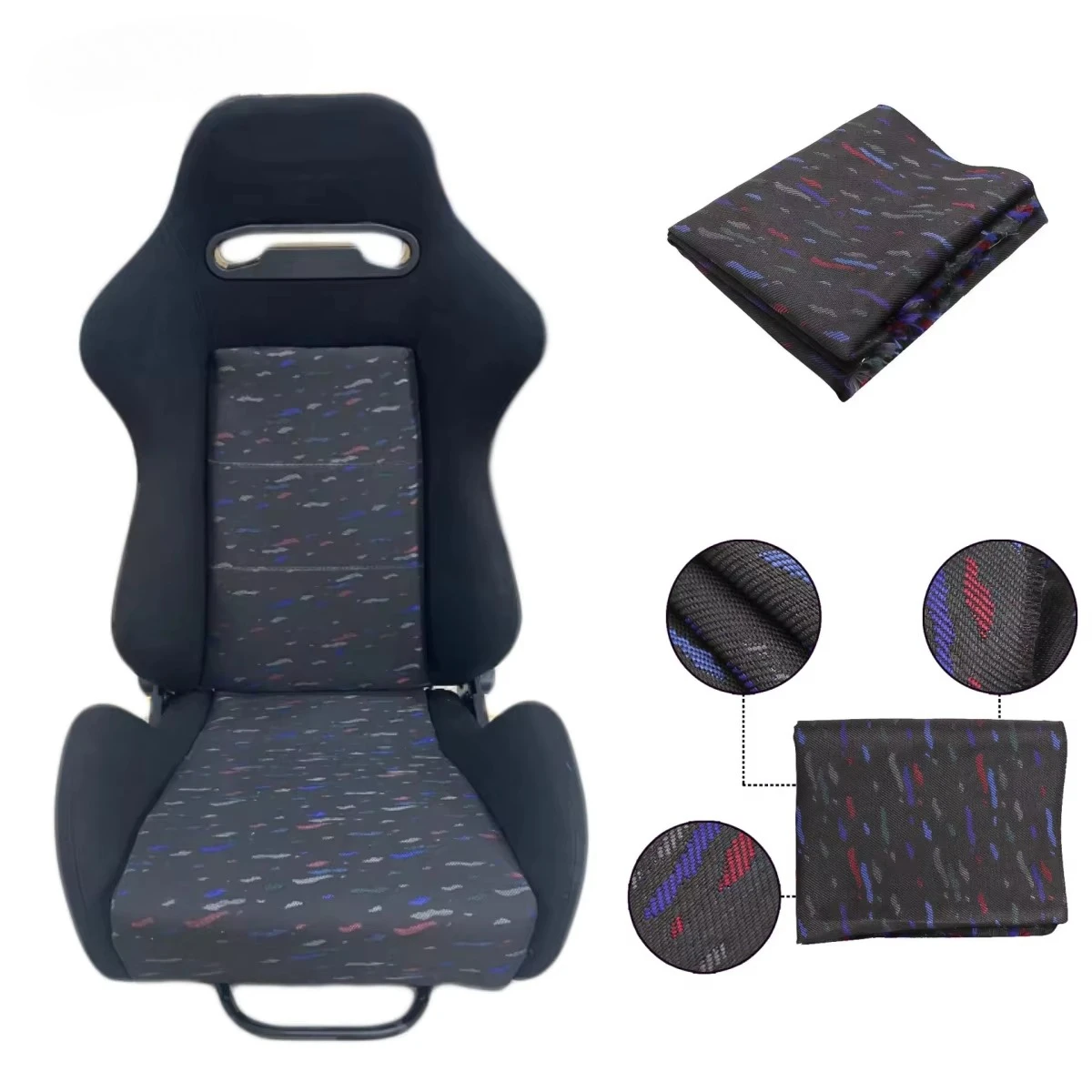 1035 Adjustable Black Suede with Confetti Fabric Car Racing Seats Recaro Seat Car Seat Full Bucket Seat Recaro Bucket Seats