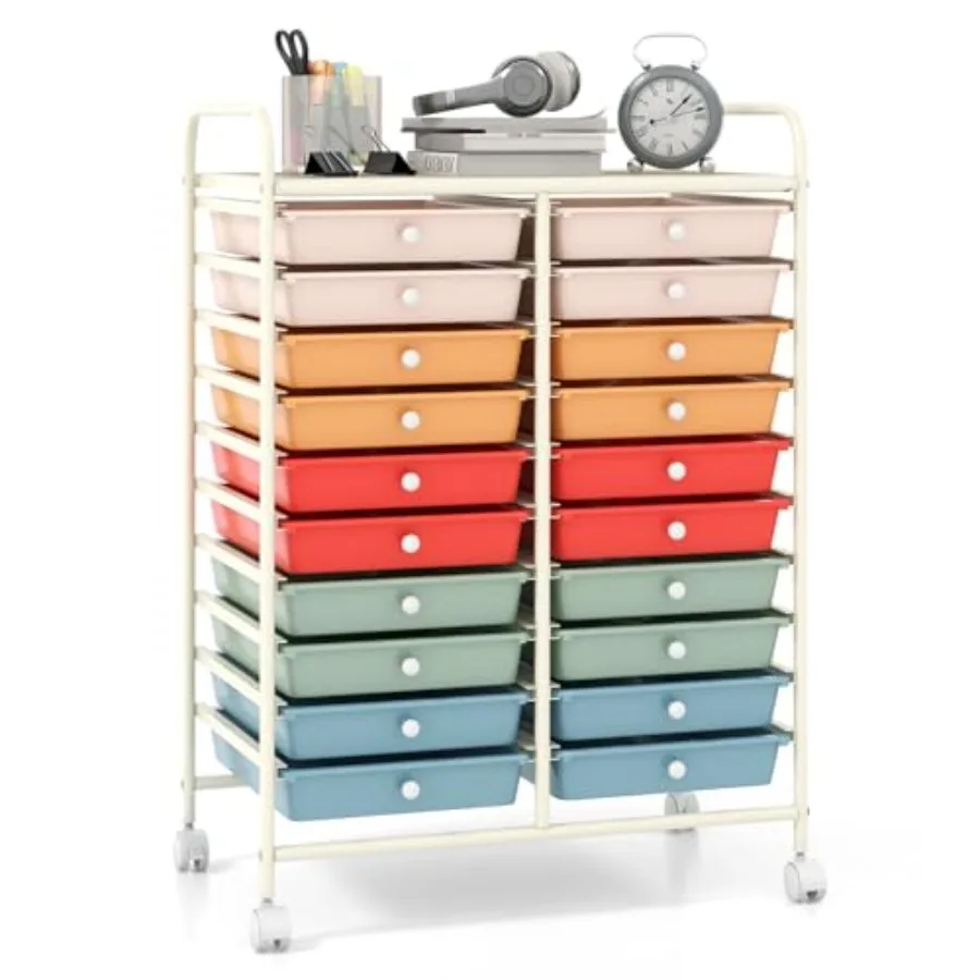 

20 Drawers Rolling Cart Mobile Storage Drawer Cart for Classroom Office School Supplies Teacher Tools Scrapbook Paper Craft Sma