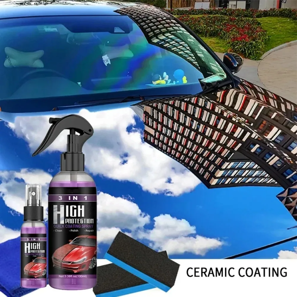 3 In 1 Auto Keramische Coating Spray Auto Nanokristal Hydrofobe Keramische Coating Exterieur Kras Restaurateur Keramische Spray Coating