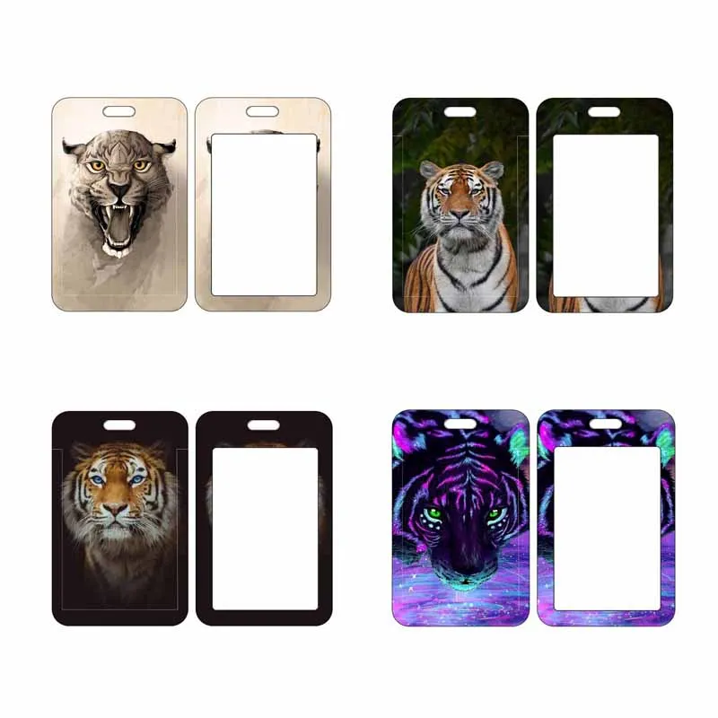 Tiger ID Card Holder Bank Card Cover ABS Name Card Holder Credit Card Case Cool Bus Card Case Gift