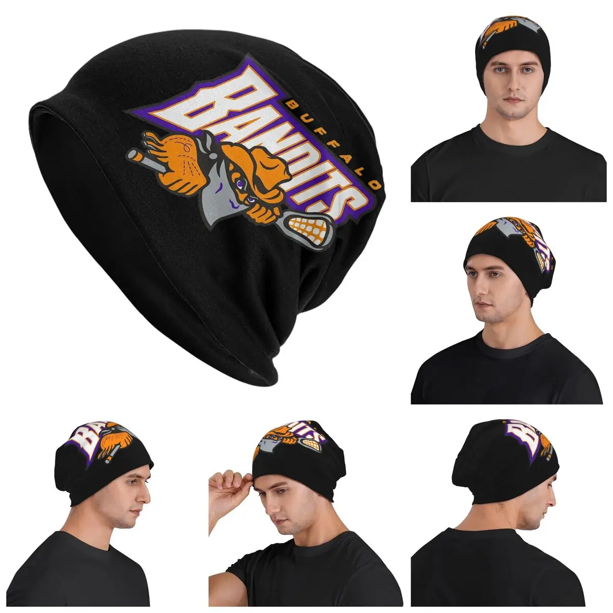 

Buffalo Bandits Logo Design Warm Knitted Cap Hip Hop Bonnet Hat Autumn Winter Outdoor Beanies Hats for Unisex Adult