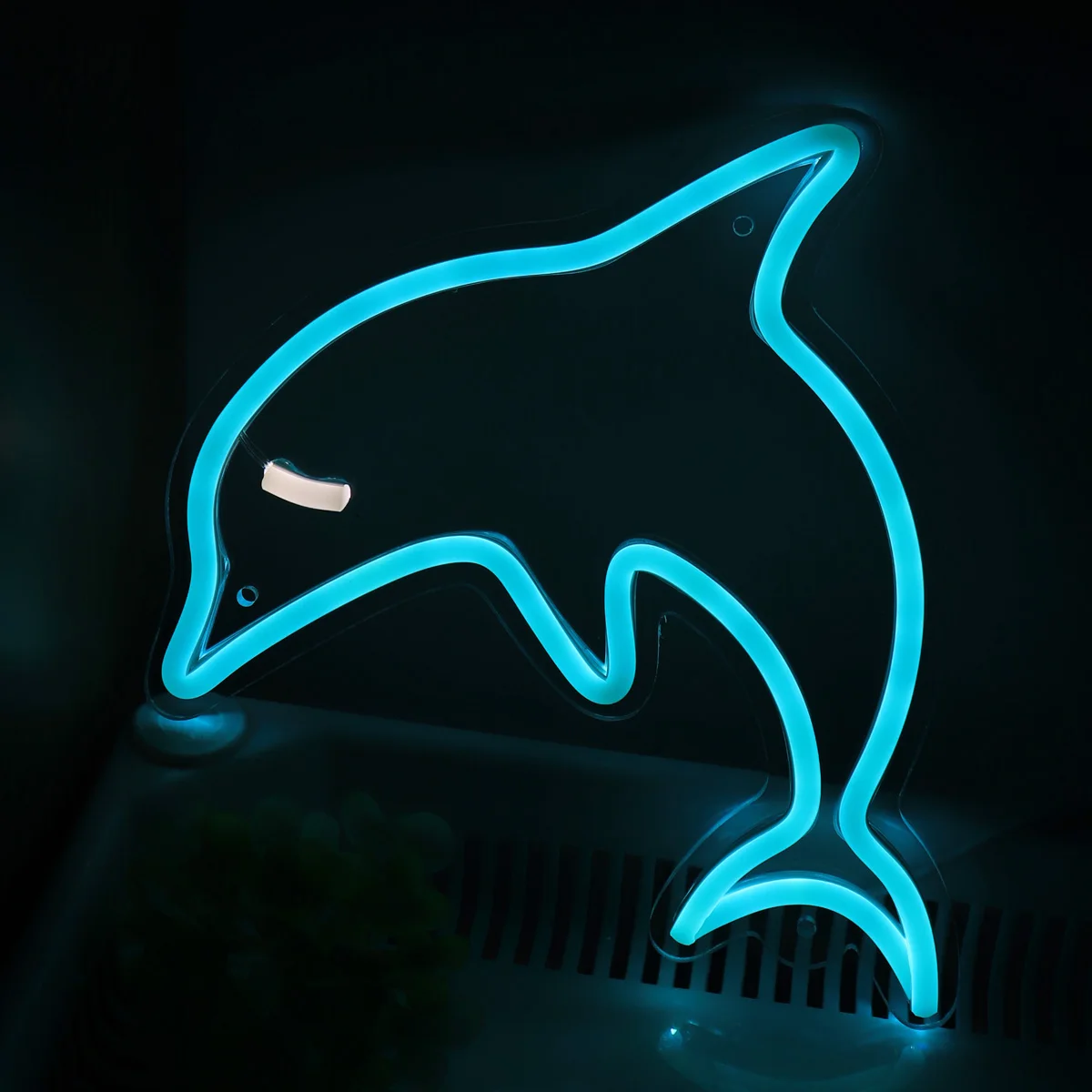 1pc Cute Dolphin Wall LED Neon Art Sign For Room Club Pub Bar Shop Decoration Protect Dolphine Protect Marine Life 8.86''*9.84''