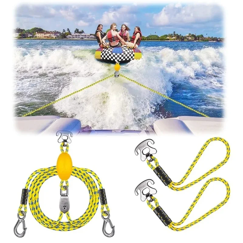 Heavy-duty boat towing with stainless steel connector for towing rope, boats tow rope, kayak rowingrope, inflatable pontoon