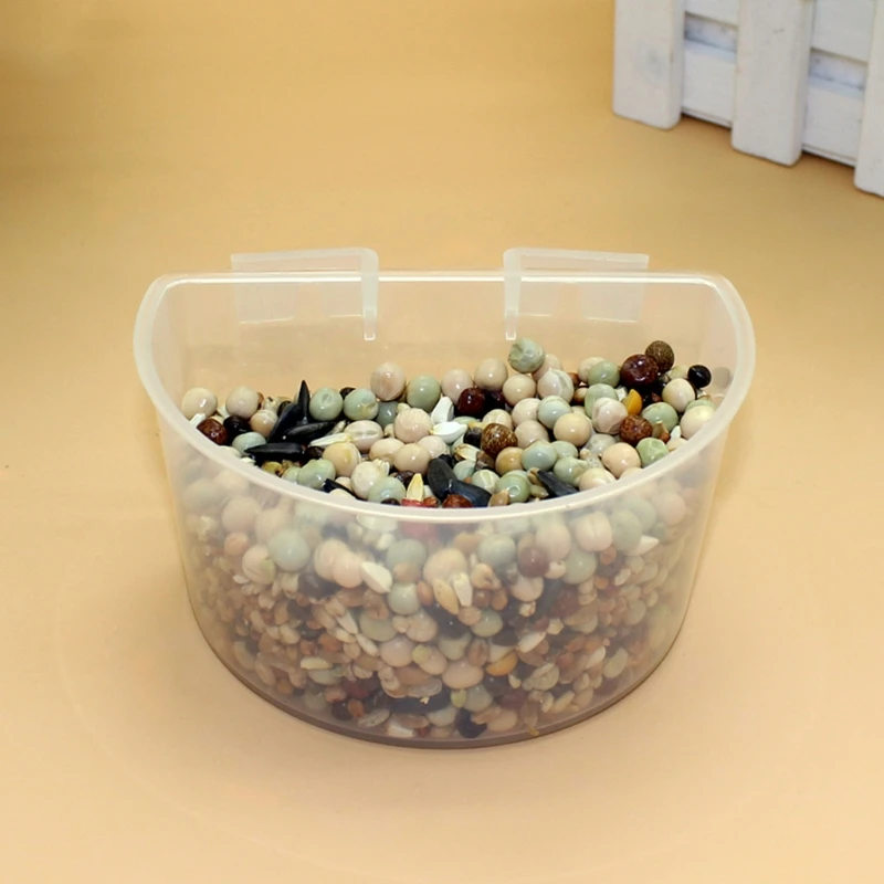 F92b 5パック鳥の餌食皿プラスチックカップオウムフードウォーターボウルケージコープカップ