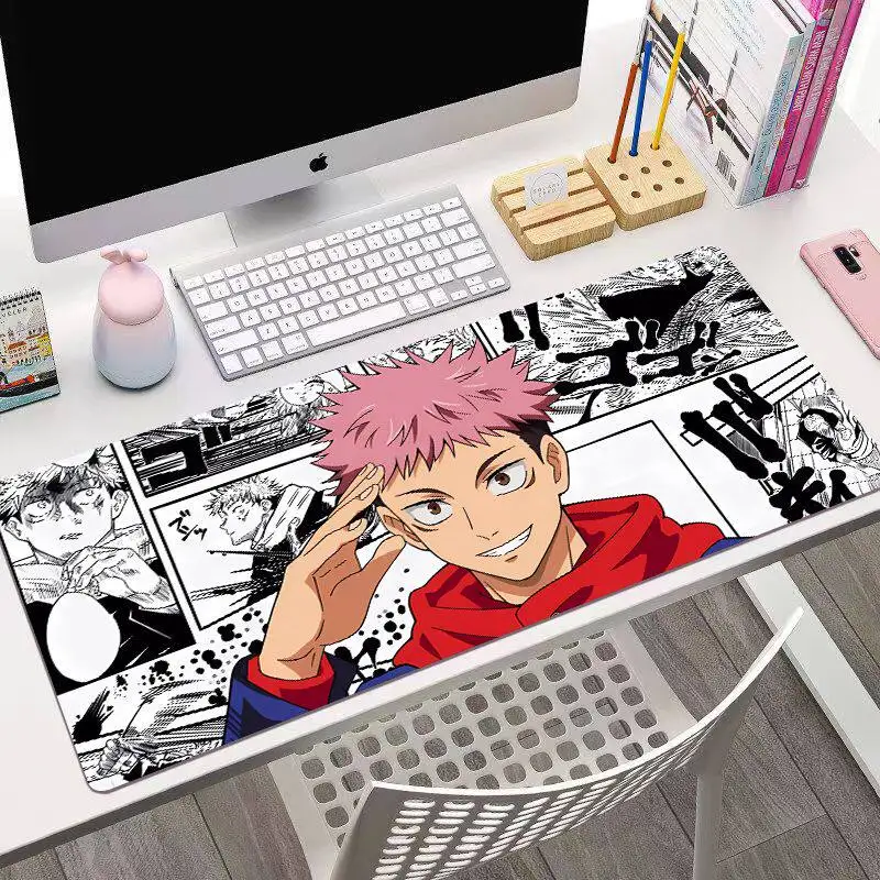 Cartoon HD Large Size Jujutsu Kaisen Leather Mouse Pad Anime Two-dimensional Table Pad Non-slip Gojo Satoru Mouse Keyboard Pad