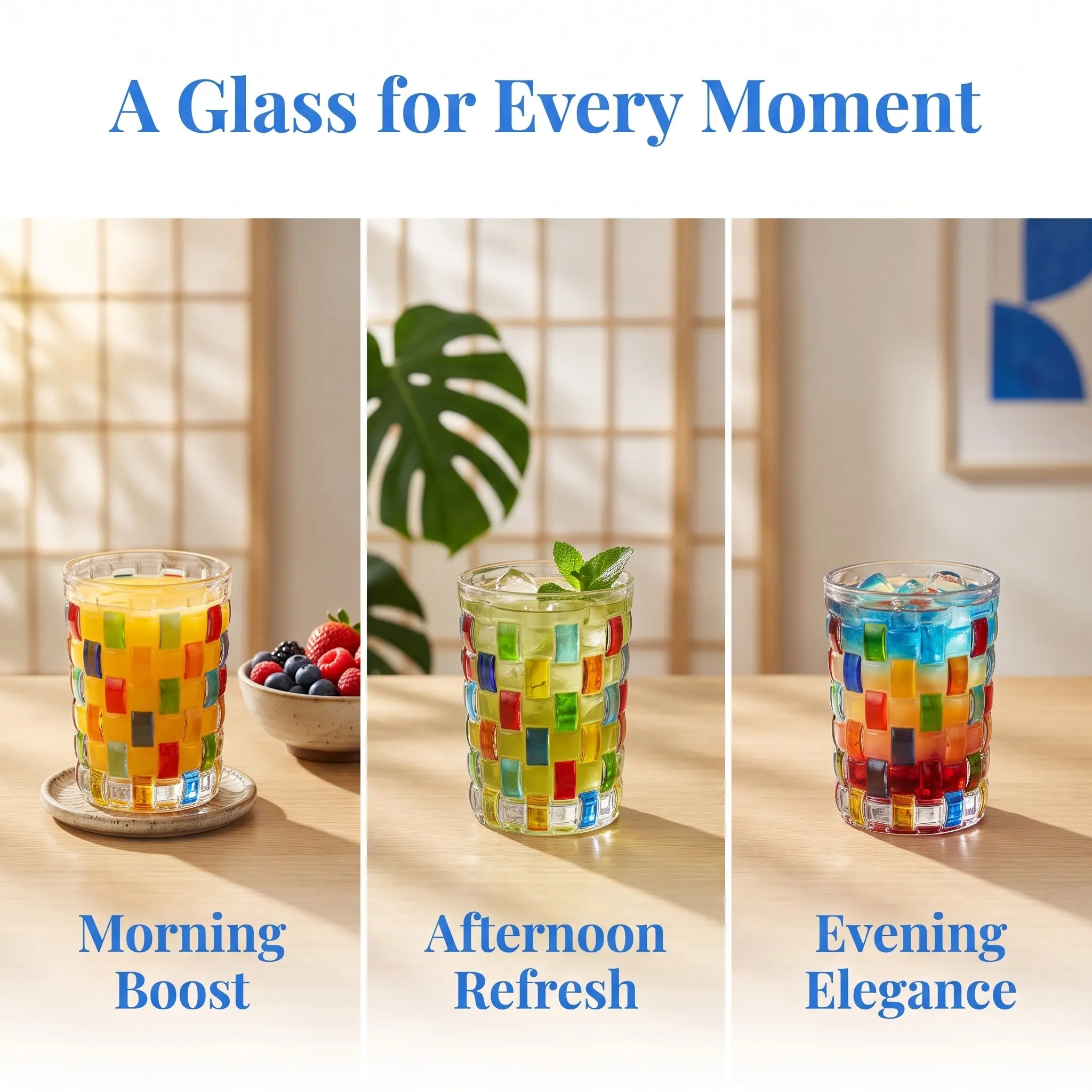 Colorful Drinking Glasses Aesthetic Cups Fruit Creative Fancy Clear Coffee Drinks