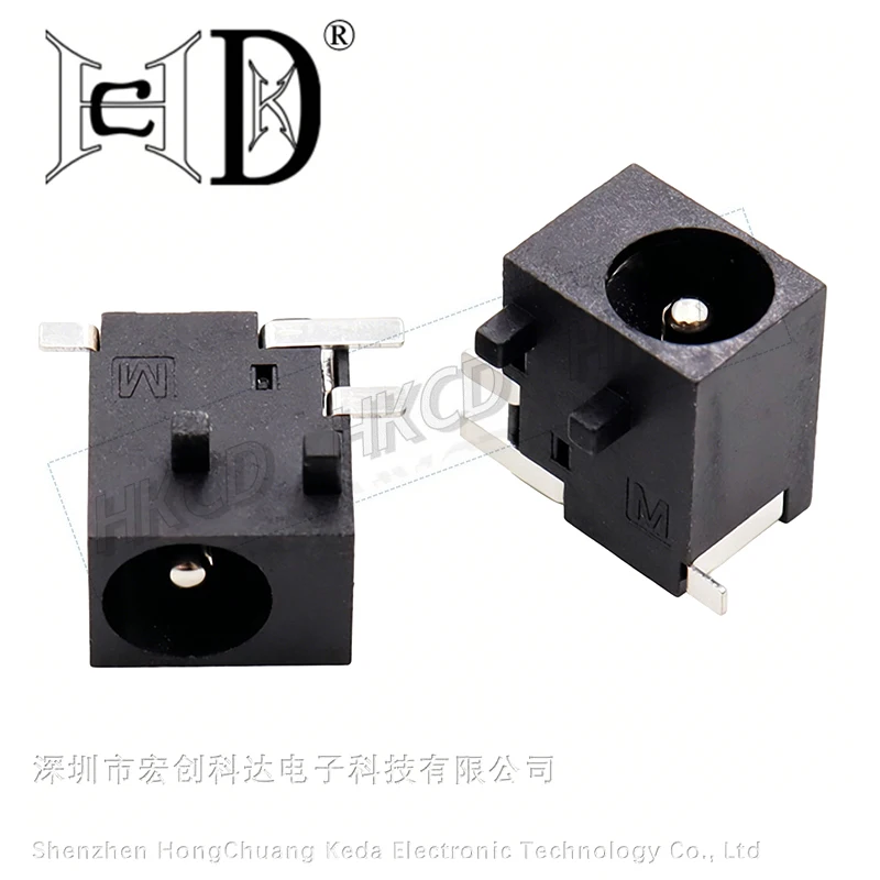 5Pcs DC044 DC Power Jack Connector 5.5x2.1mm SMT Surface Mount Female Socket PCB SMD Power Adapter Black