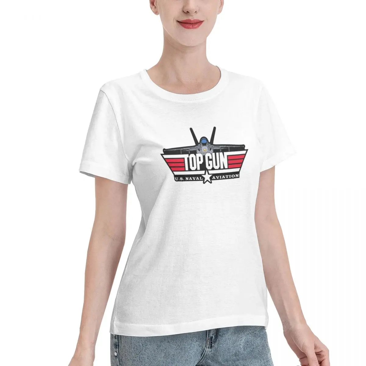 Maverick Film Top Gun Tee-Shirts Cotton T-shirts Women Short Sleeve O-Neck Tops