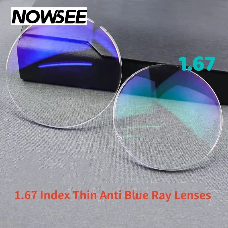 

1.67 Index Aspherical Ultra Thin Anti Blue Light Prescription Lens Ultralight Wear Hard Coating Resin Lenses Comfortable Hot