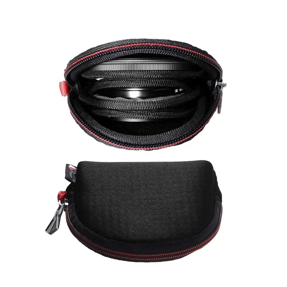 Protective Lens Filter Storage Bag soft Camera lens Filter Pouch Round Filter Storage Box Carrying Case Portable wallet case