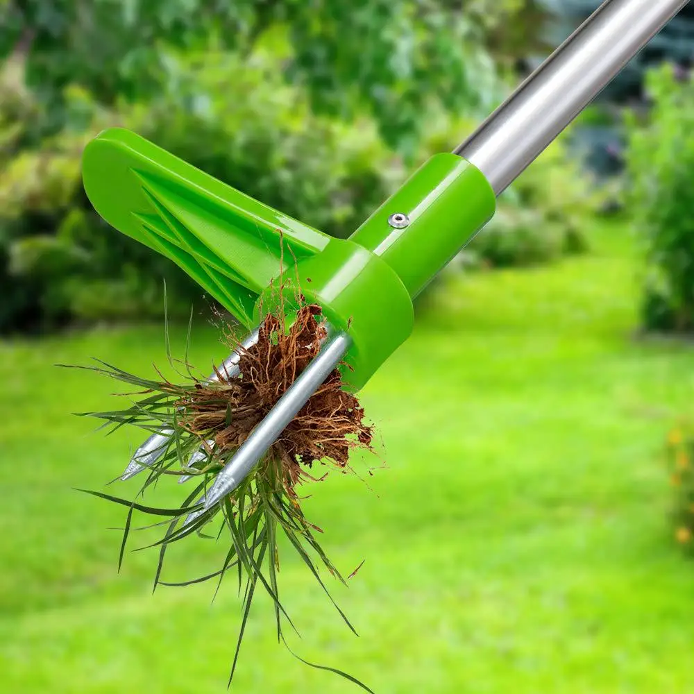Stand Up Weed Puller Tool Long Handle Manual Weeder Root Remover Foot Pedal Lawn Garden Dandelion Removal Labor Saving Tool