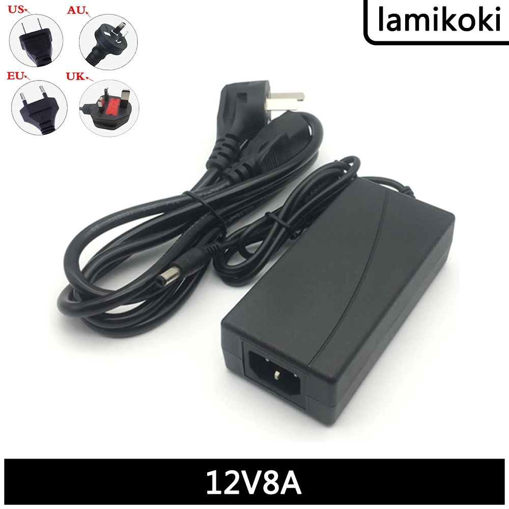 12V 8A Power Adapter 110V 220V AC To 12V8A Power Charger DC 12v 8a