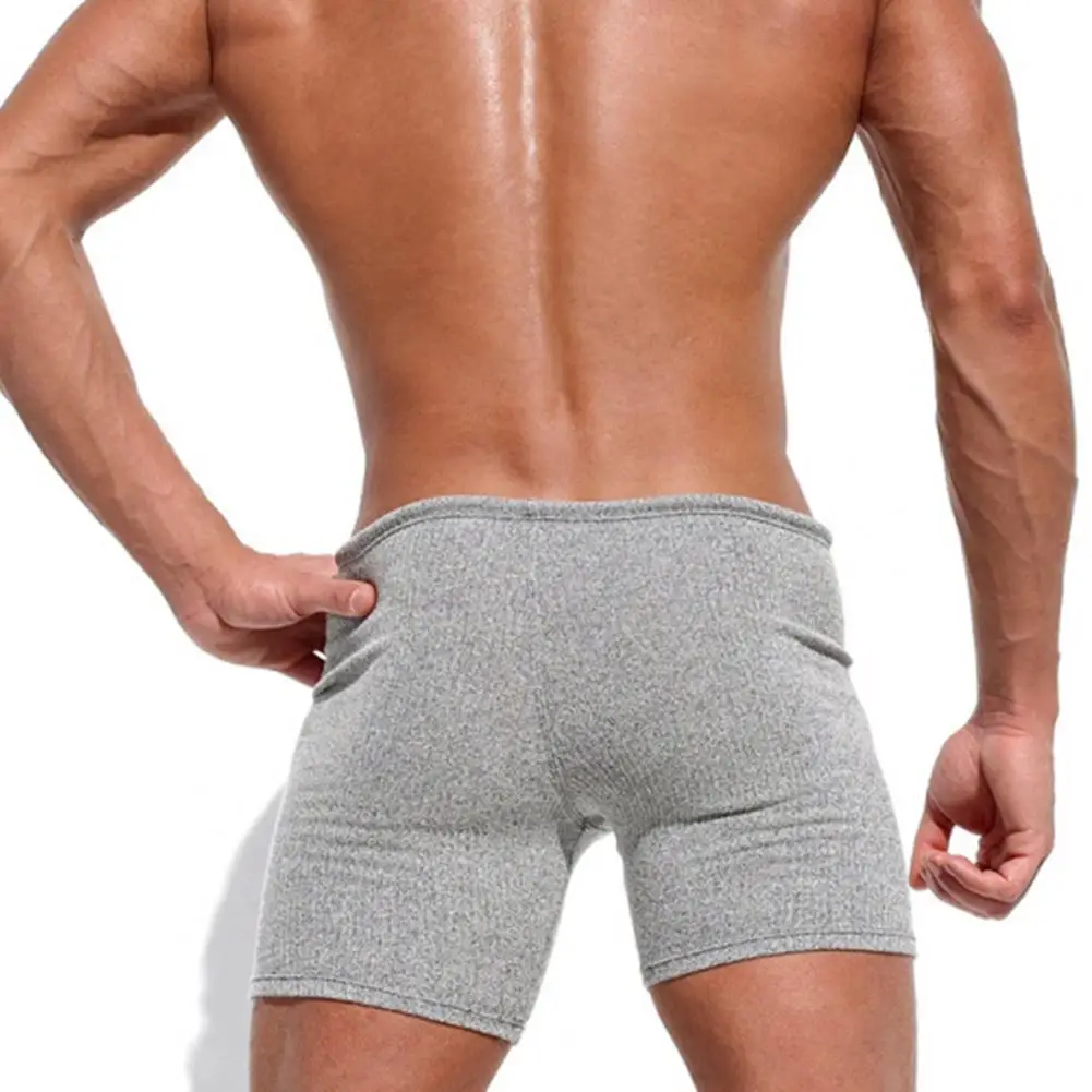 Workout-Shorts für Herren, sportliche Shorts für Herren, Sommer-Shorts mit Kordelzug, schmale Passform, über dem Knie, einfarbig, Urlaub, Strand,