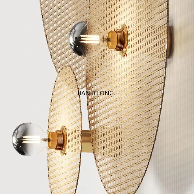 Imitation Rattan Wall Lamp For  Kitchen Corridor Classic Loft  Rattan Lamp For Home Resturant Bedroom Bedside Lighting