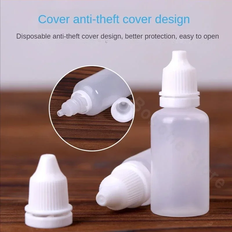 100PCS Eye Drops Plastic Empty Bottles Squeezable Dropper Bottles Portable Eye Drops Small Plastic Refillable  Containers Empty