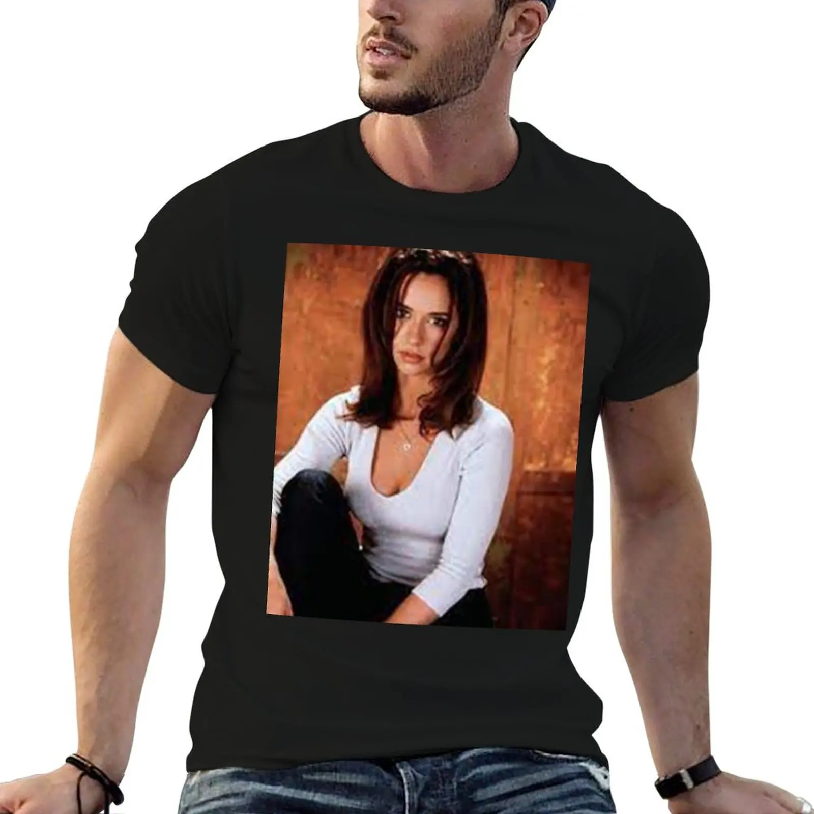 Jennifer Love Hewitt - Poster T-Shirt Large Size Casual Short Sleeve Top