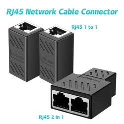 Network Three-in-one Rj45 Network Cable Extender Crystal Head Docking Head Splitter Yellow Blue Green Red White Black