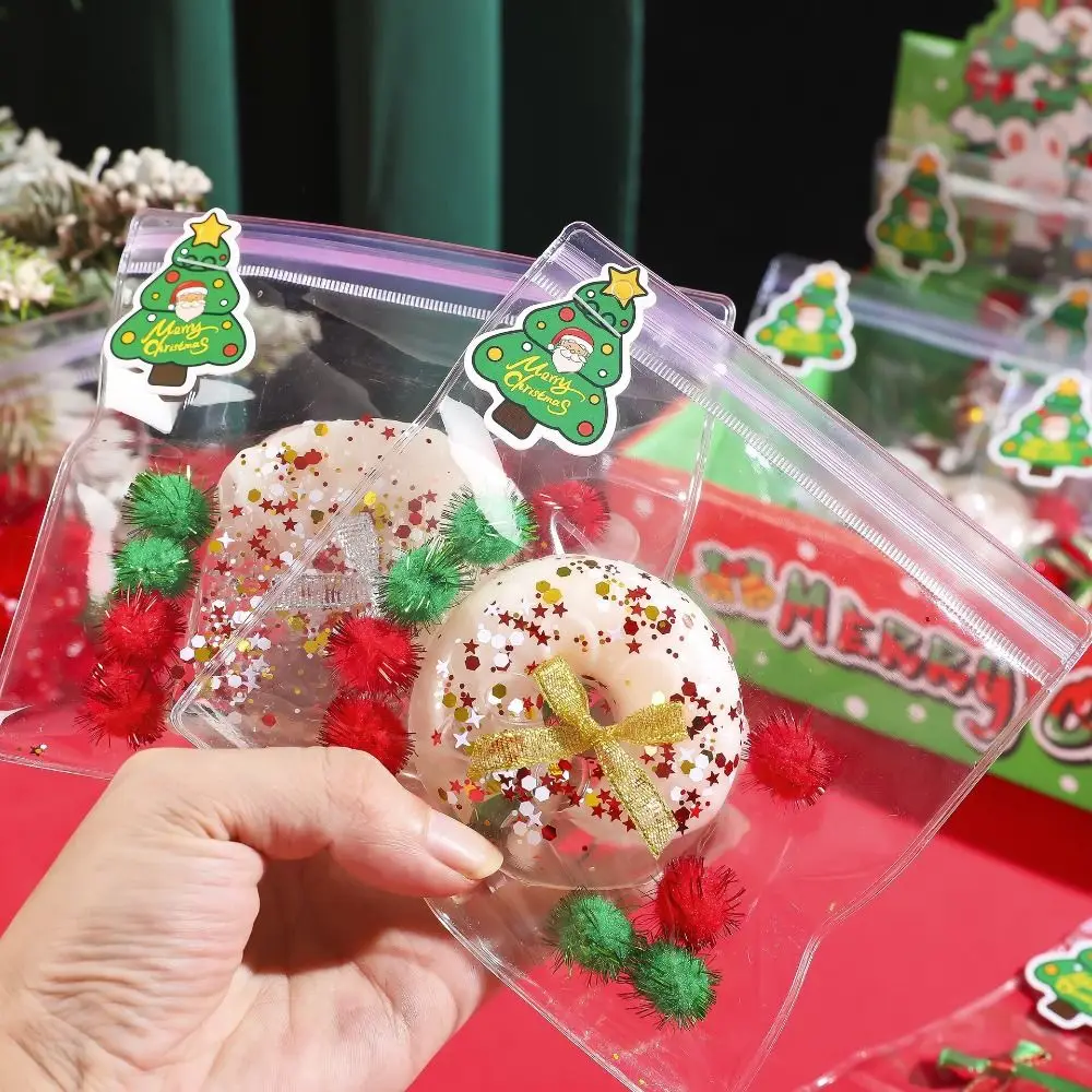 Amassar natal gato pata squeeze brinquedos boneco de neve lento rebote dos desenhos animados donut brinquedo 3d artesanal árvore de natal pitada brinquedo