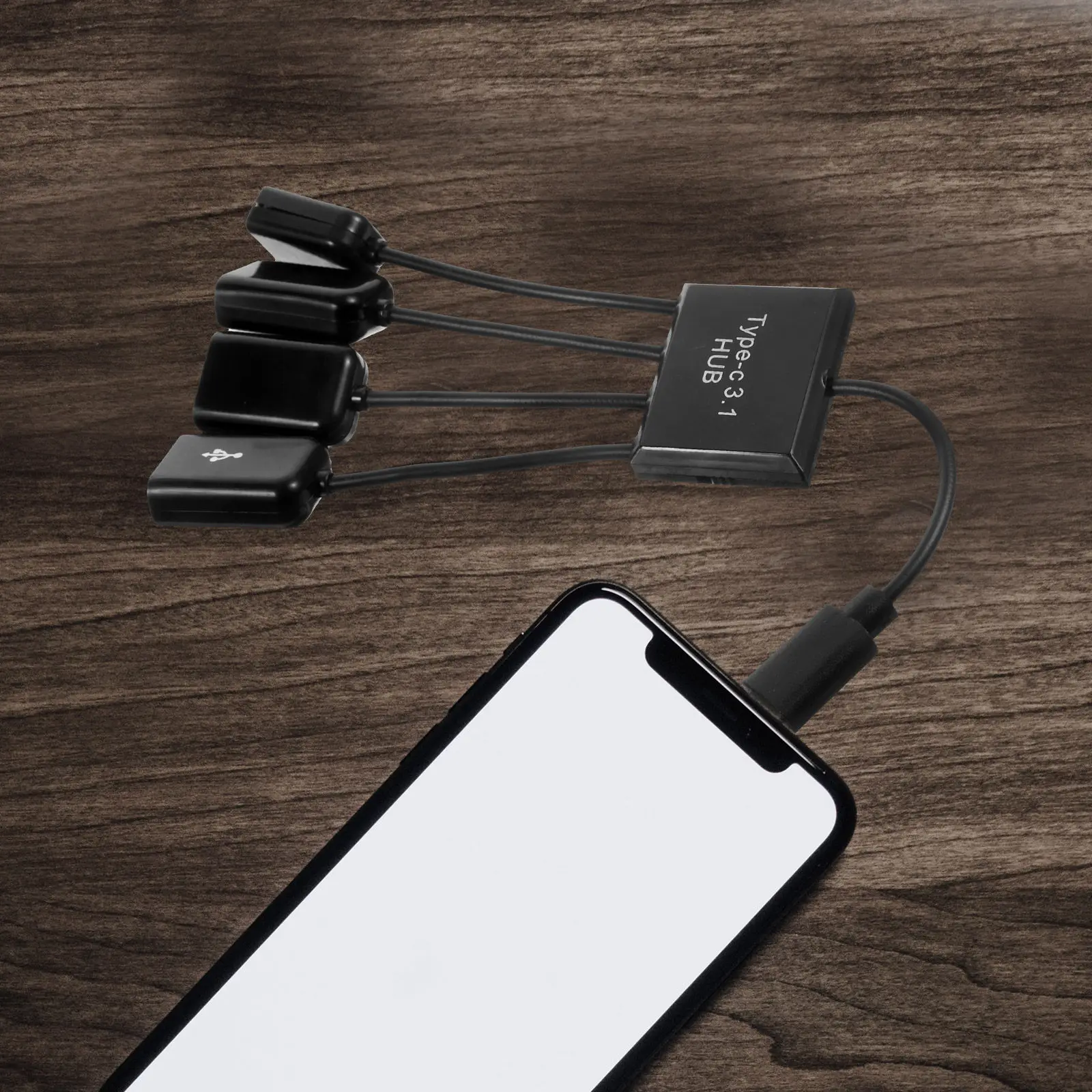 

Комплект OTG-кабелей: 4-портовый USB-хаб-разветвитель-адаптер, совместимый с ноутбуками, ПК, для использования в автомобиле и настенных розетках