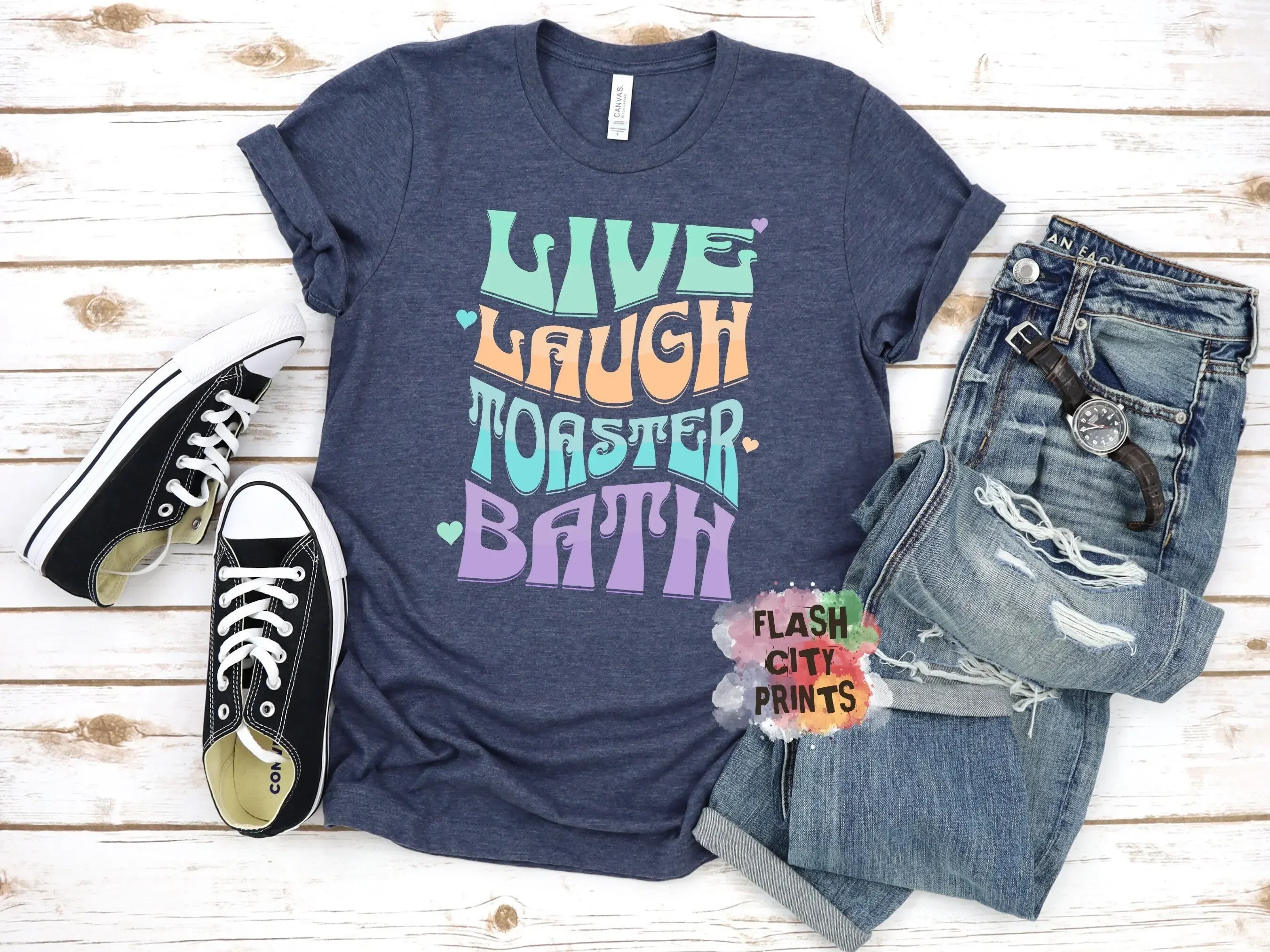 Live Laugh Toaster Bath, Live Laugh Love Parody, Parody Shirts, Funny Live Laugh Love, Funny Shirts, Weird Shirts, Parody Shirt