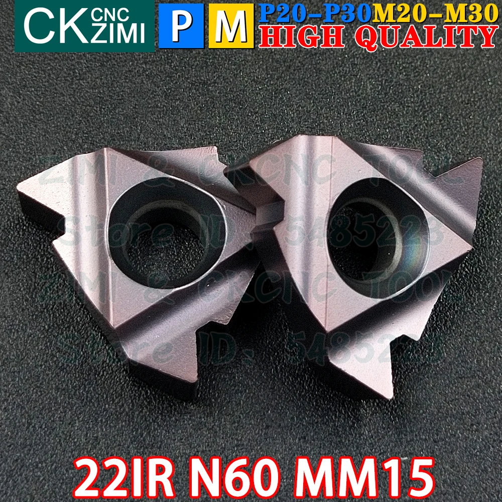 22IR N60 MM15 3.5-5.0 inserti in metallo duro Sinistra destra Inserti filettati filettatura esterna interna Utensili RT22.01N N60P MMT22IR N60 CNC Utensili per tornitura in metallo