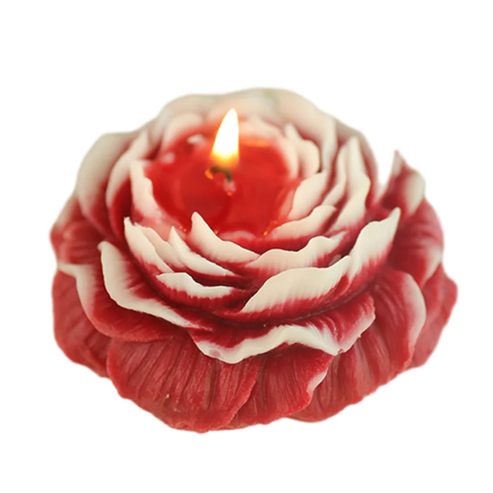 Elegant Peony Flower Shaped Candle Handcrafted with Attention to Detail Long Burning Time for Home Decoration