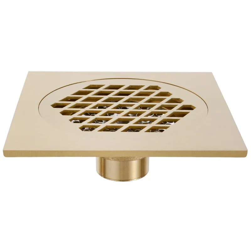Antique Anti Odor Floor Drain 15*15cm Outdoor Balcony Bathroom Drain Cover Anti Insect Solid Brass Drains Large Drainage