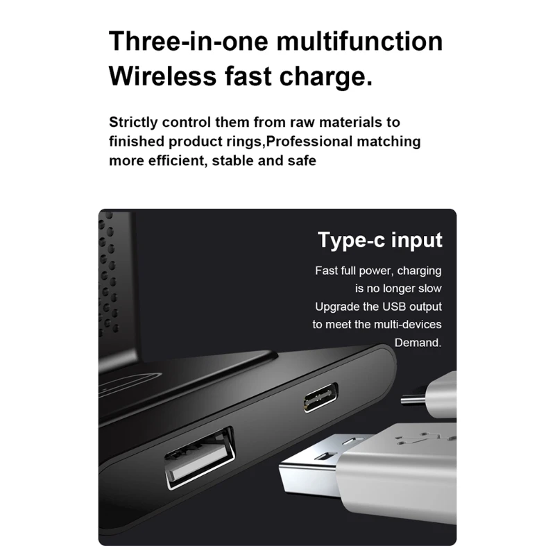 Dropship Three in one 15W Wireless Charging for w/ Indication Function for apple /Android