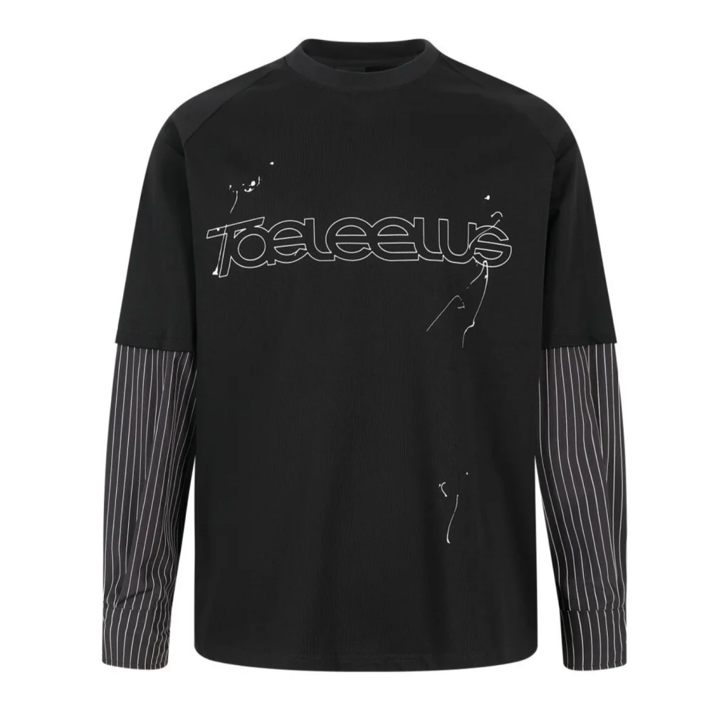 Men Women Casual Longe Sleeve T Shirt Designer Tees Stripe  Embroidered Letter Oversize Top Round Neck Men Women Cotton T-Shirts