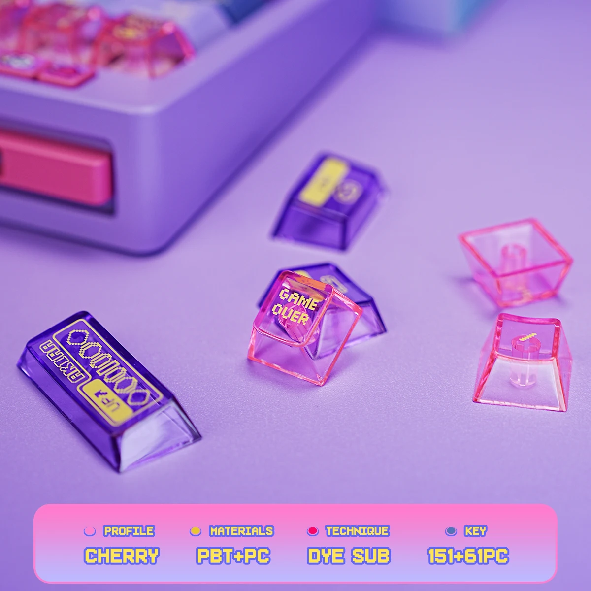 Girl theme keycap 151/38 key factory height PBT + PC transparent made68 keycap