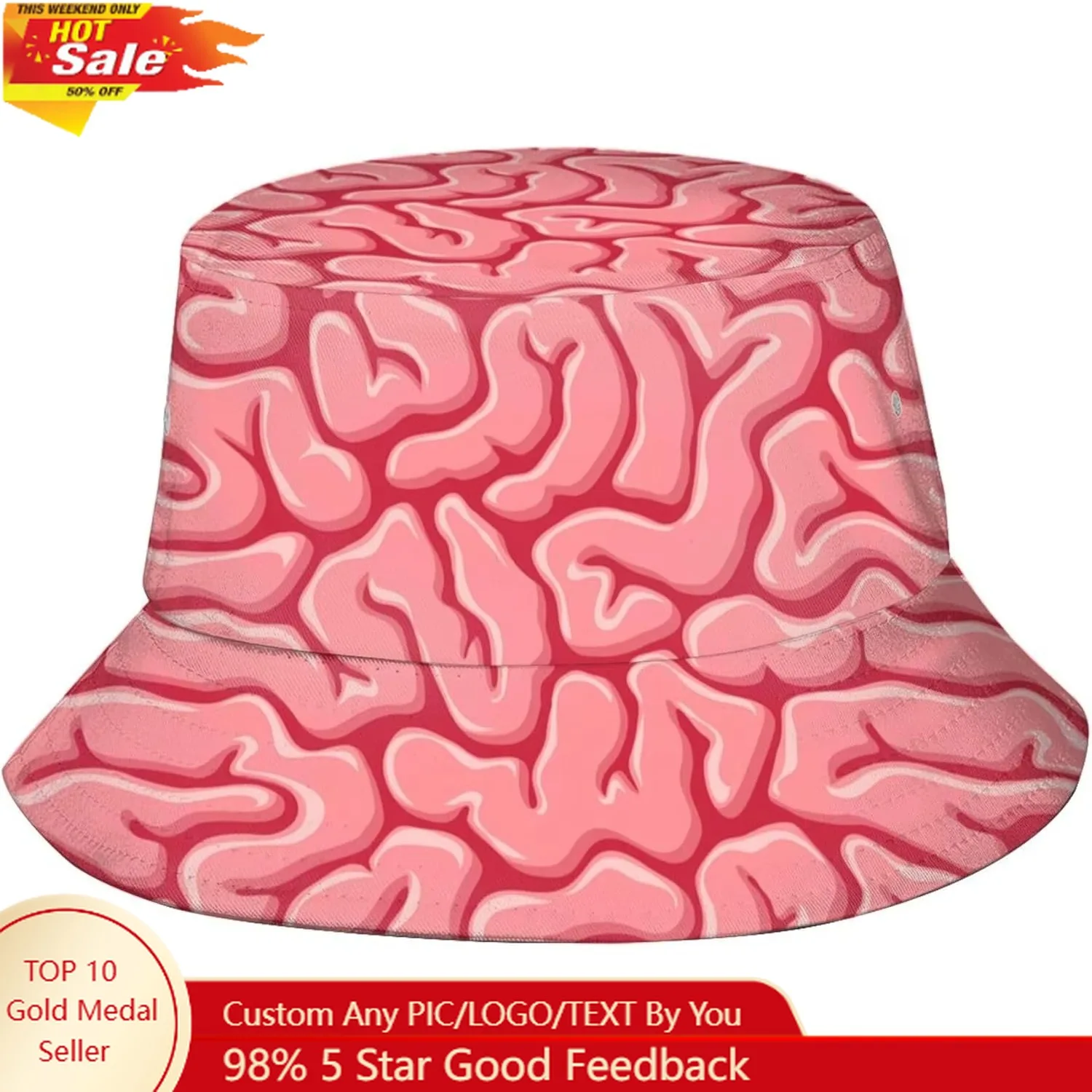 

Funny Bucket Hat Fisherman Cap Unisex Sun Hat for Beach Outdoor Travel