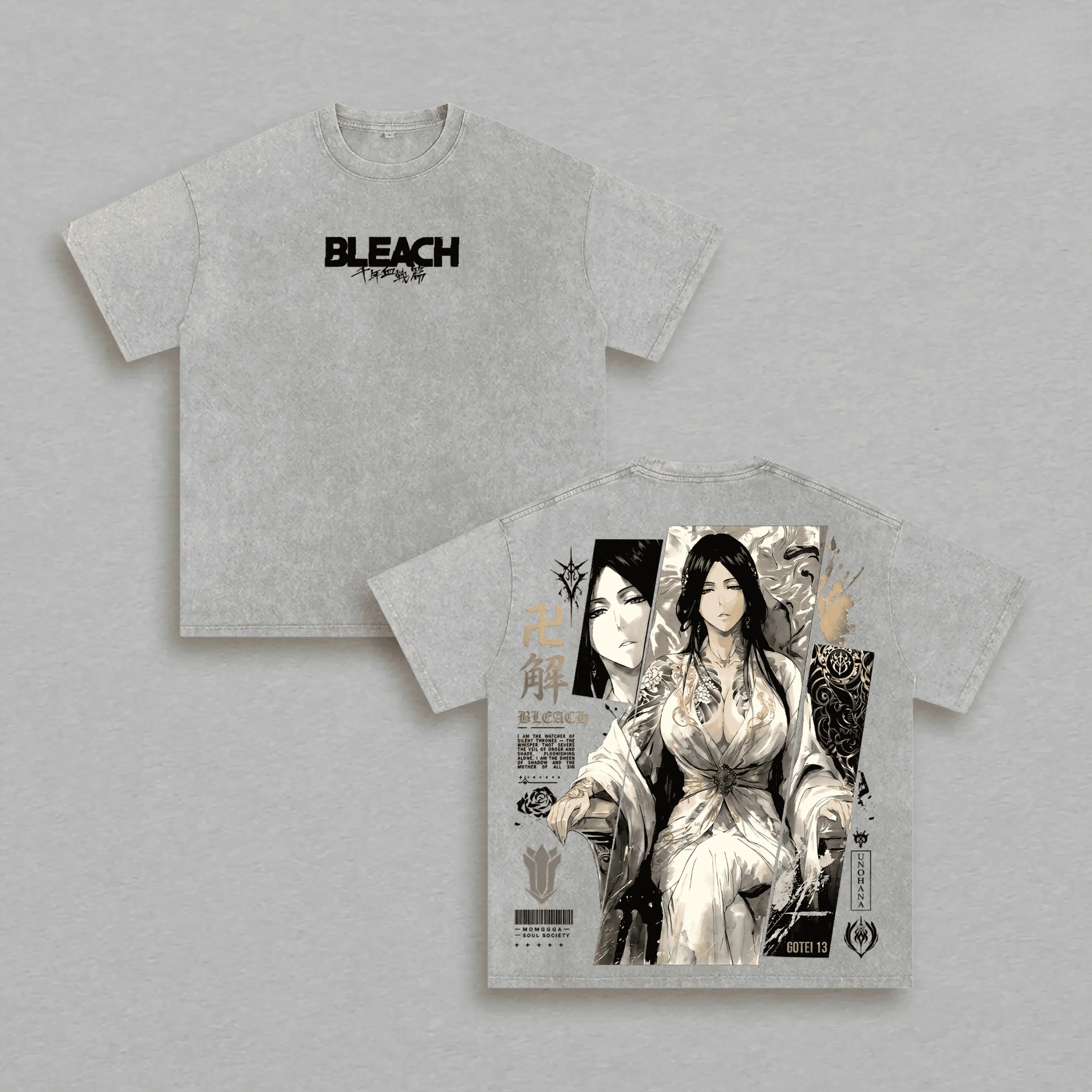 Retsu Unohana BLEACH T-shirt Vintage Washed T Shirt Men Clothing Summer Harajuku Street Fashion Tees Oversized Cotton Clothes