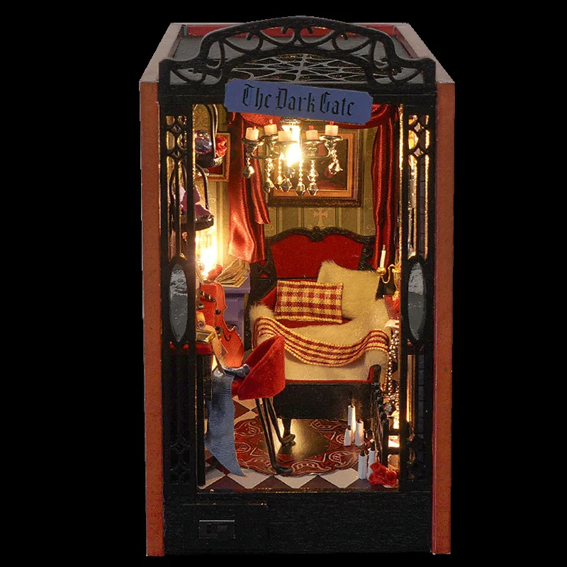 Kit Maison Miniature 3D – Coin De Livre Famille Dracula En Bois, LED Intégrées, Puzzle DIY Dès 9 Ans