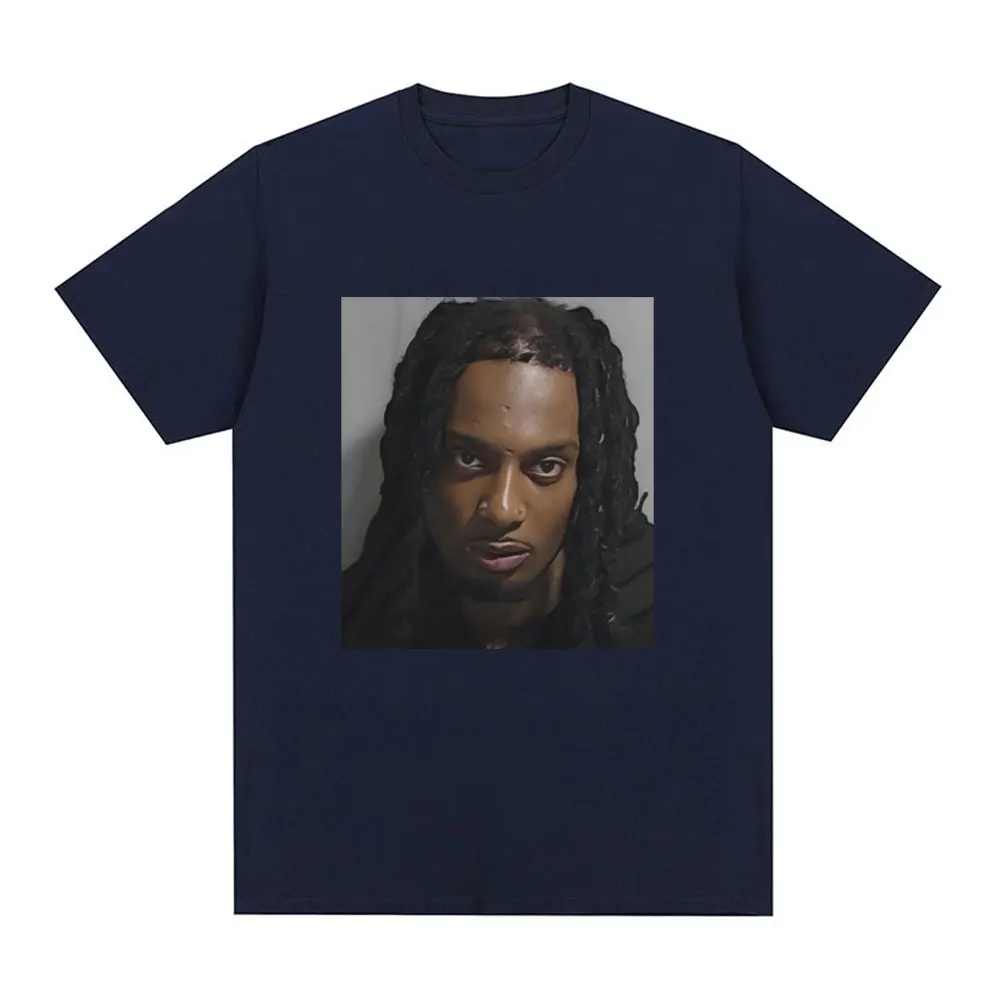 Rapper Playboi Carti Mugshot Graphic T-shirt Men's Fashion Vintage Hip Hop T Shirt Casual Cotton Short Sleeve Oversized T-Shirts