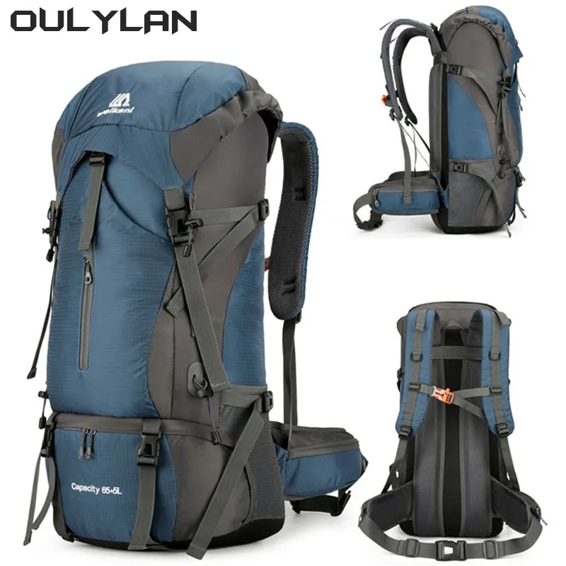 Oulylan Hiking Climbing Bags Outdoor Sport Shoulder Rucksack Men Women Large Capacity 70L Travel Bag Camping Backpack