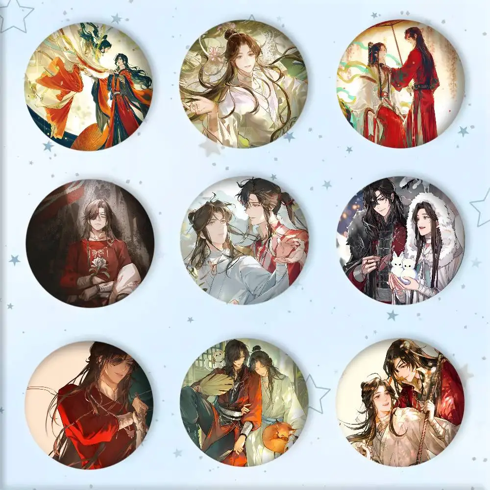 Hot Anime Heaven Officials Blessing Manga Badges Round Cosplay Pin Bag Decor Fans Collect Friends Gifts Brooch