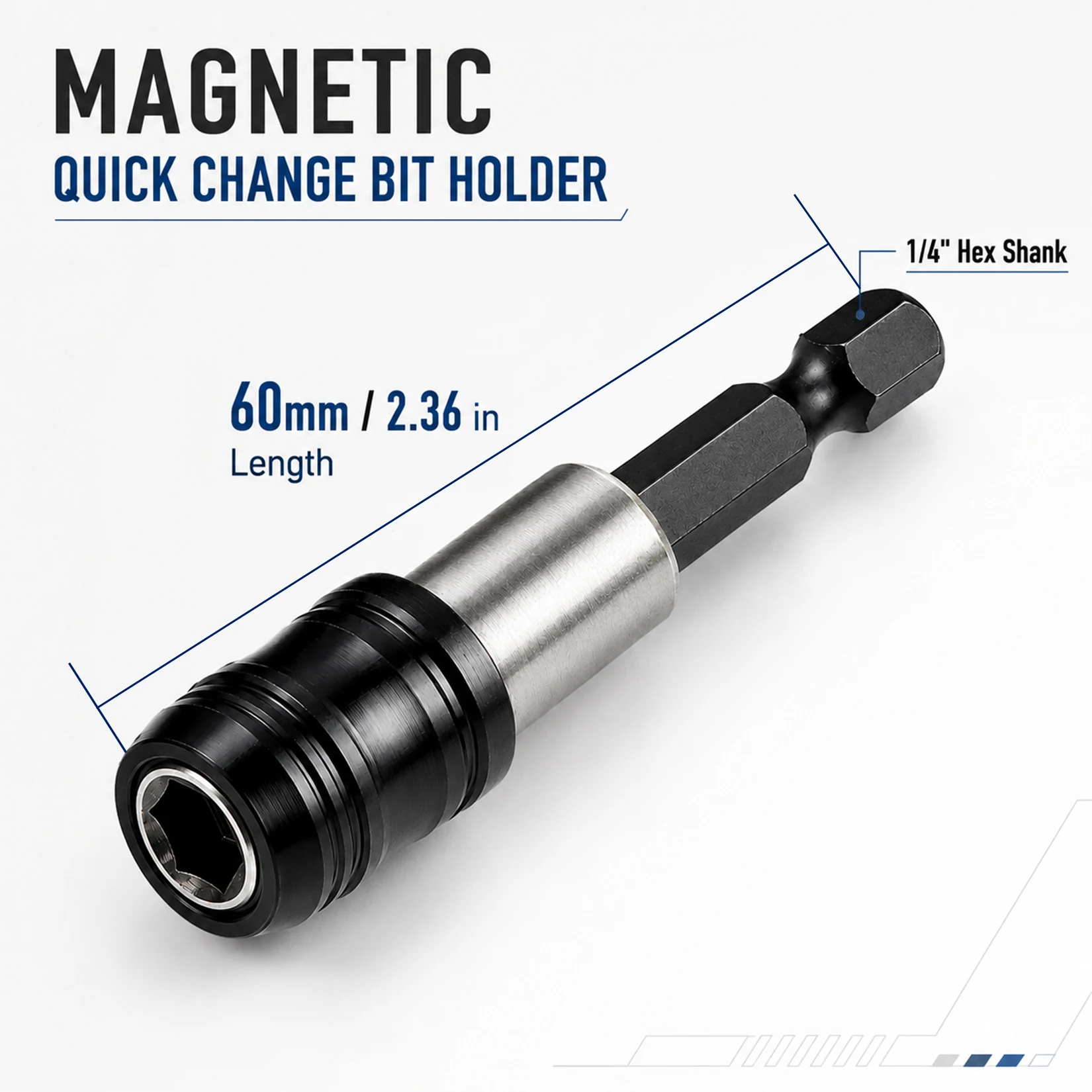 2PCS 60mm Magnetic Quick Change Bit Holder 1/4