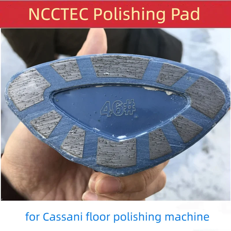 6pcs 5.5\'\' Cassani Dry and Wet Diamond Polishing Grinding Pad Tool Disc 140mm Marble Granite Concrete Triangle Plastic Base