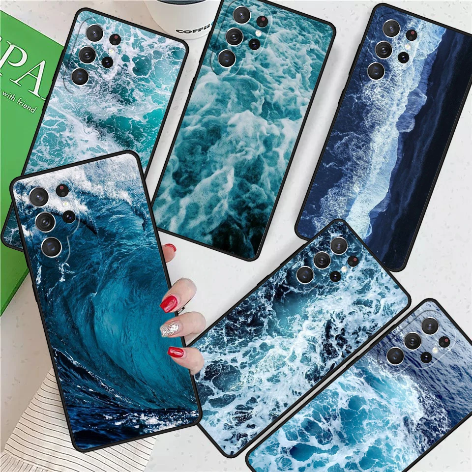 Blue Ocean Waves Sea For Samsung Galaxy S24 Ultra S21 S22 S8 S9 S10E Note 10 20 Plus FE S23 Phone case Cover Coque