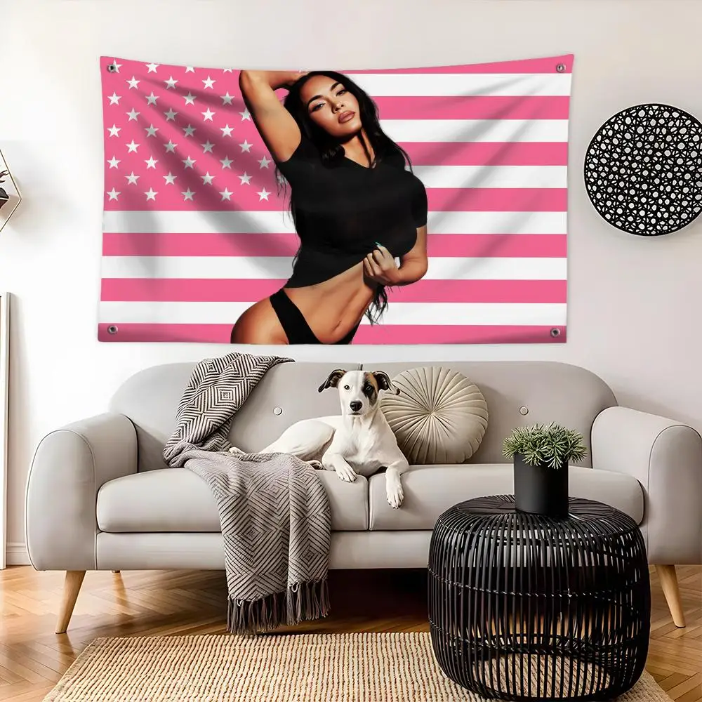 Star M-megan Fox Flags Aesthetic Wall Room Decor Custom Hanging Banner Background Large Living Room Bedroom Decor - view 3