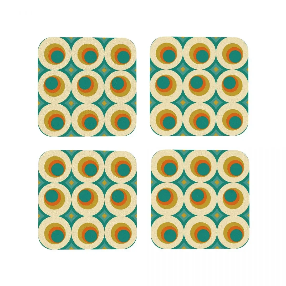 Mid-Century Modern Splash Coasters Kitchen Placemats Waterproof Insulation Cup Coffee Mats For Home Tableware Pads Set of 4