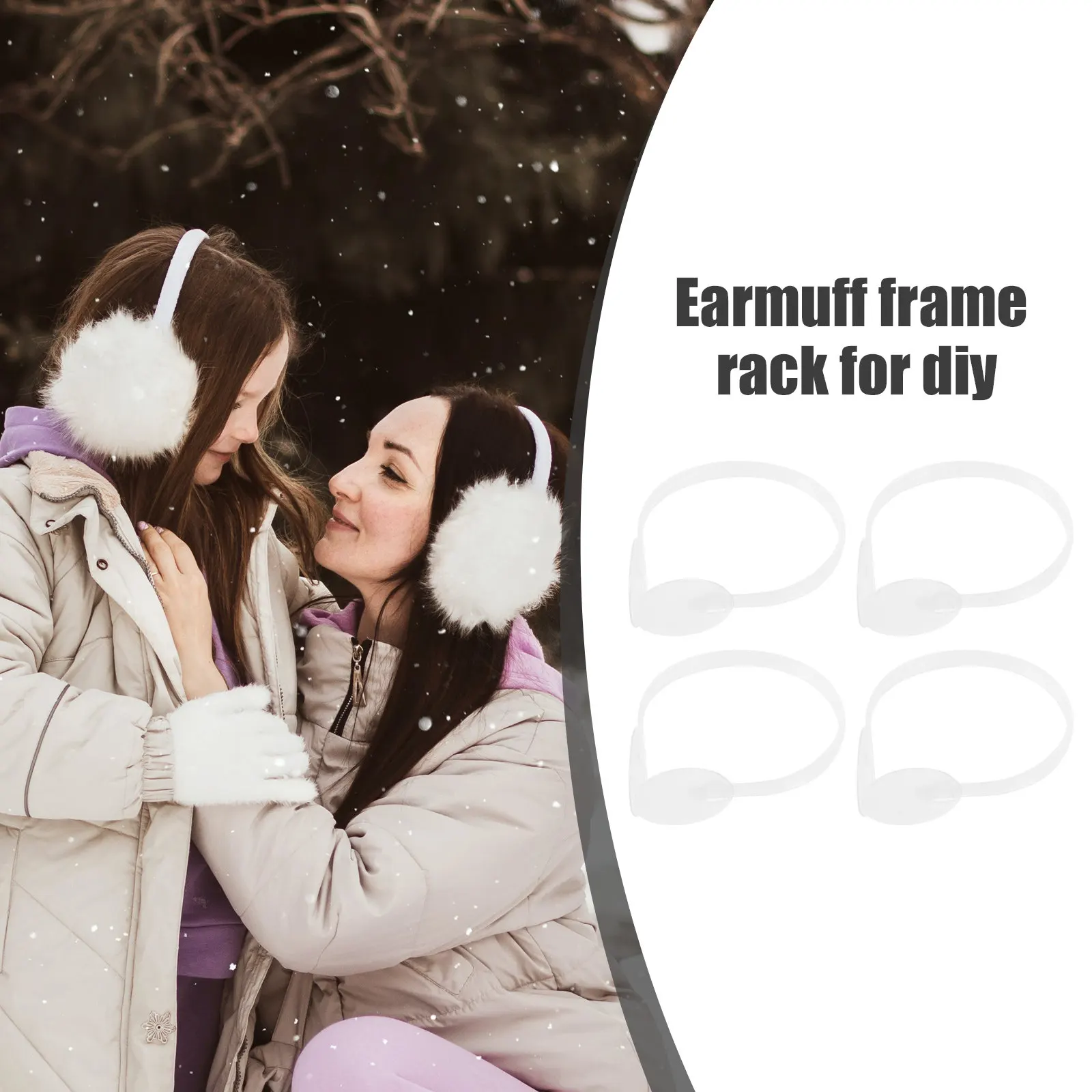 4Pcs Earmuff DIY Plastic Frame Holder Warm Ear Cuff Rack Replacement Parts Stable Support for Ear Protection Earmuff Frame Rack