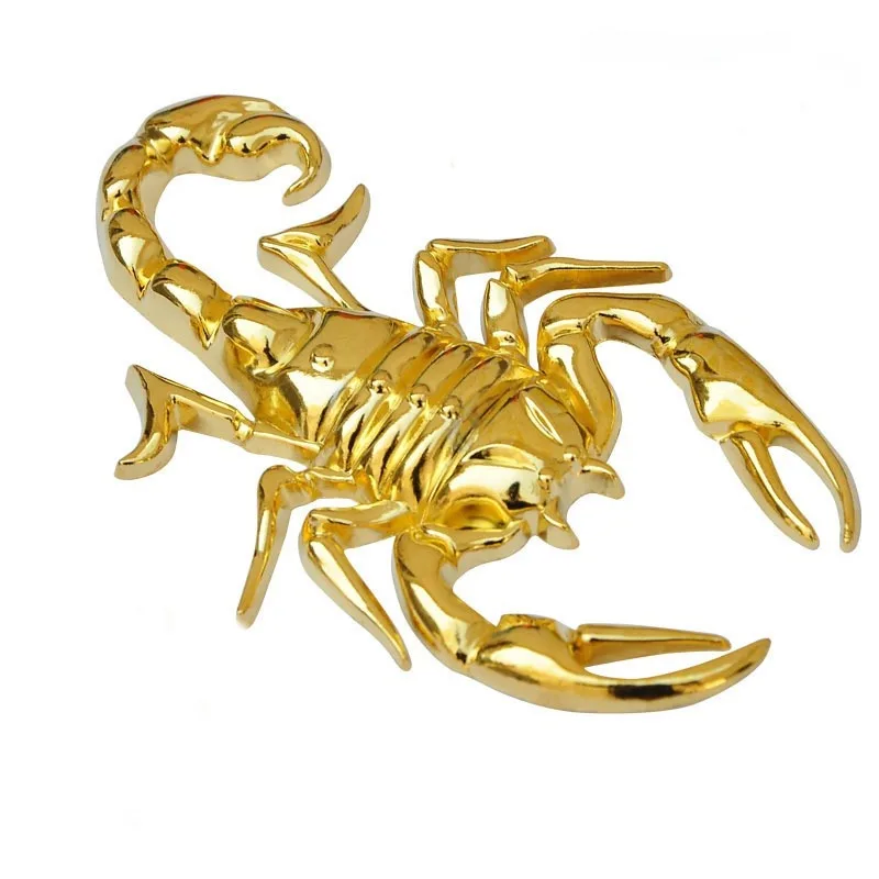 1pc Silver Gold 3D Car Metal Scorpion Stickers Adhesive Badge Emblem Logo Decal for Motorcycle  Cars Acessories Decoration