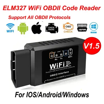 熱門 ELM327 WiFi OBD2 故障碼讀取器 V1.5 汽車診斷工具,適用於安卓/iOS/PC 系統的汽車故障偵測器 6 最佳銷售 汽車診斷工具 - №5