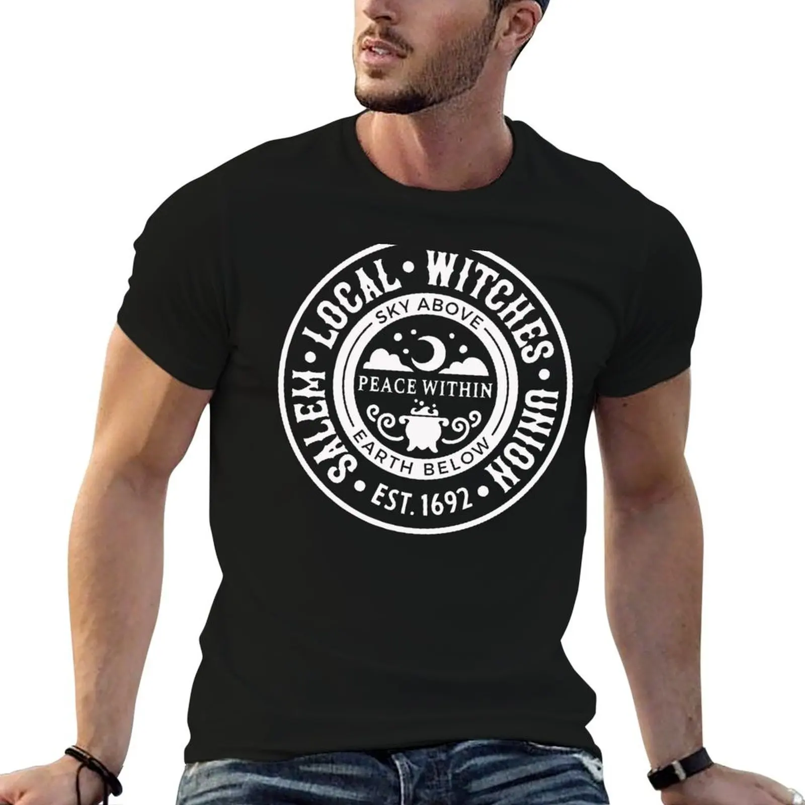 

Salem Local Witches Union EST 1692 T-Shirt t shirts for man slim fit funny t shirts man cotton t shirt pack T-Shirt