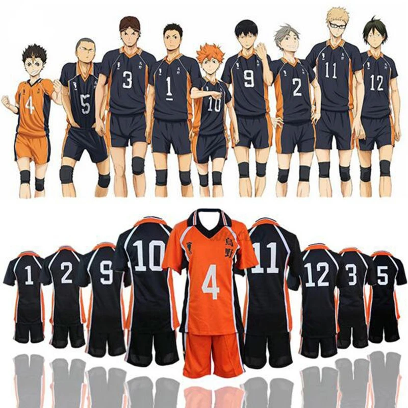

Костюм для косплея аниме Karasuno, школьный волейбольный клуб Shoyo Hinata, спортивная одежда, трикотажные изделия, аниме форма, косплей