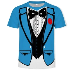 Realistic Suit Tuxedo Pattern T-shirts For Men Fashion Trend Short Sleeve O Neck 3D Printed Summer T Shirts Casual Loose Tees