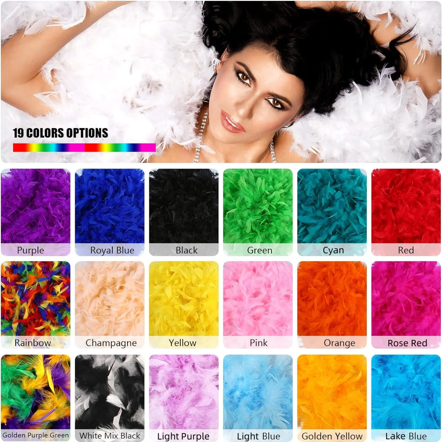 Turchia Chandelle Feather Boa 2 Yards 40g 60g 100g DIY Craft Home Dancing Wedding Party Halloween Costume decorazione Boa di piume