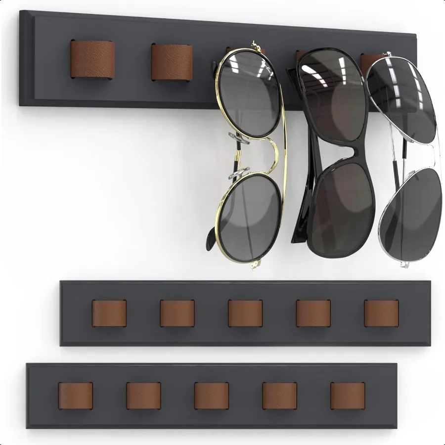 

3 Pack Sunglass Organizer Wall Mounted Sunglasses Organizer Wooden Glasses Holder Sunglass Holder Sunglasses Rack for Hanging Y
